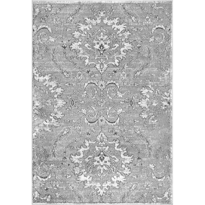 Ophelia & Co. Mariam Floral Area Rug in Dark Gray & Reviews Wayfair